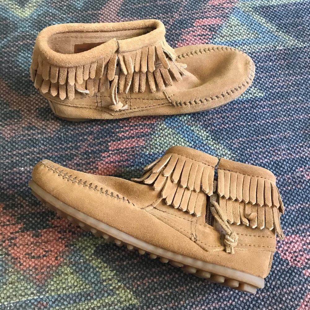 Minnetonka Fringe Ankle Boots
